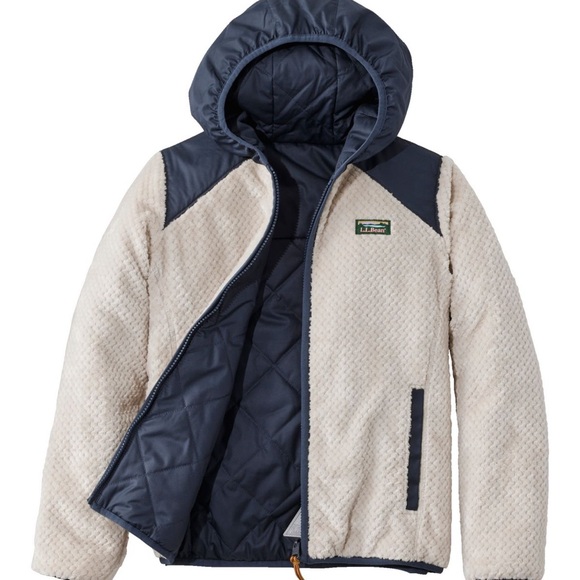 Kids reversible mountain fleece jacket.  Llbean size 8 - Picture 9 of 10